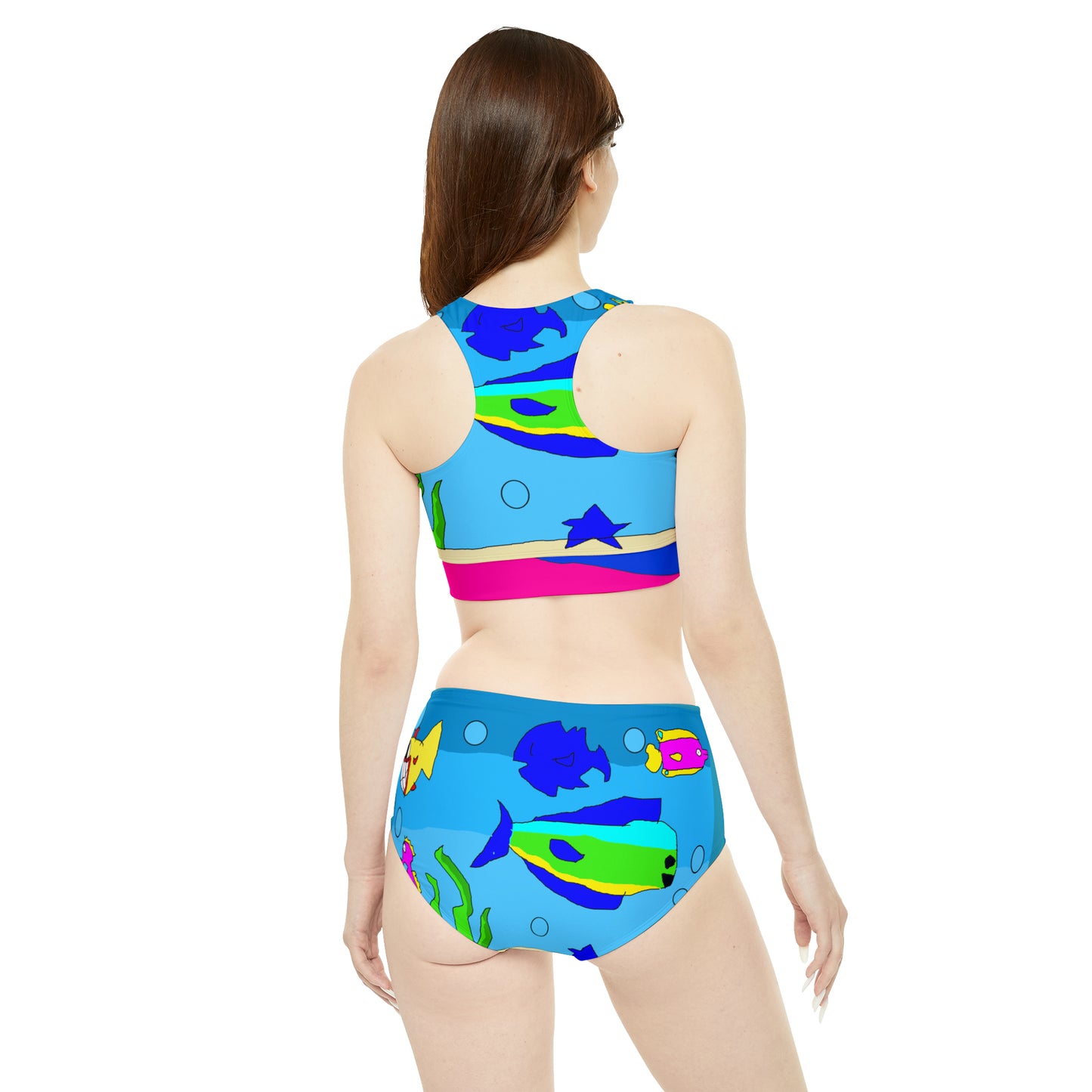 SK1 Let’s go Swimming Sporty Bikini Set (AOP) - SK1’s Universe