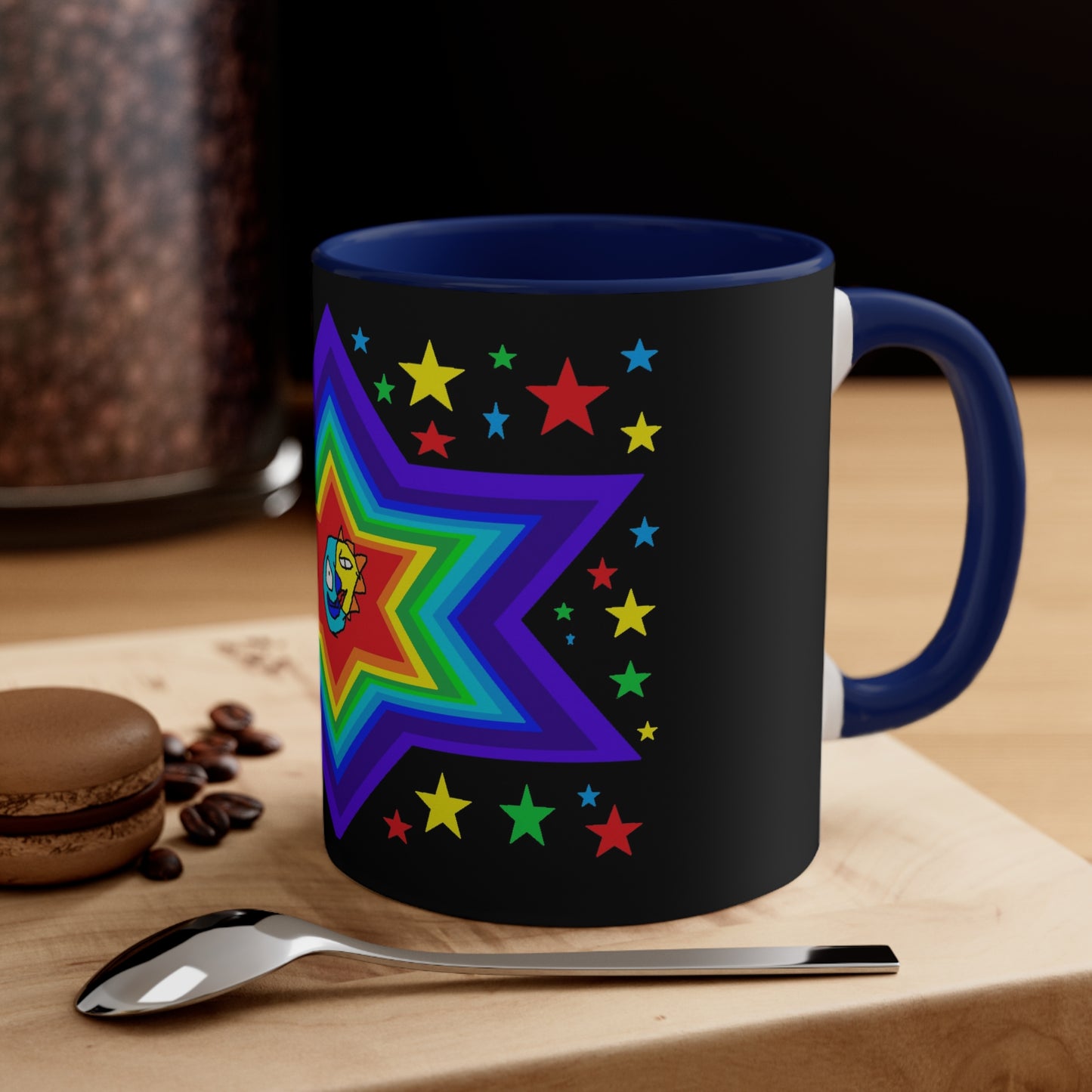 SK1 Stars Accent Coffee Mug, 11oz