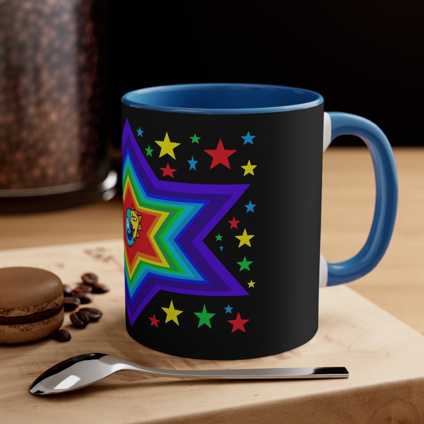 SK1 Stars Accent Coffee Mug, 11oz