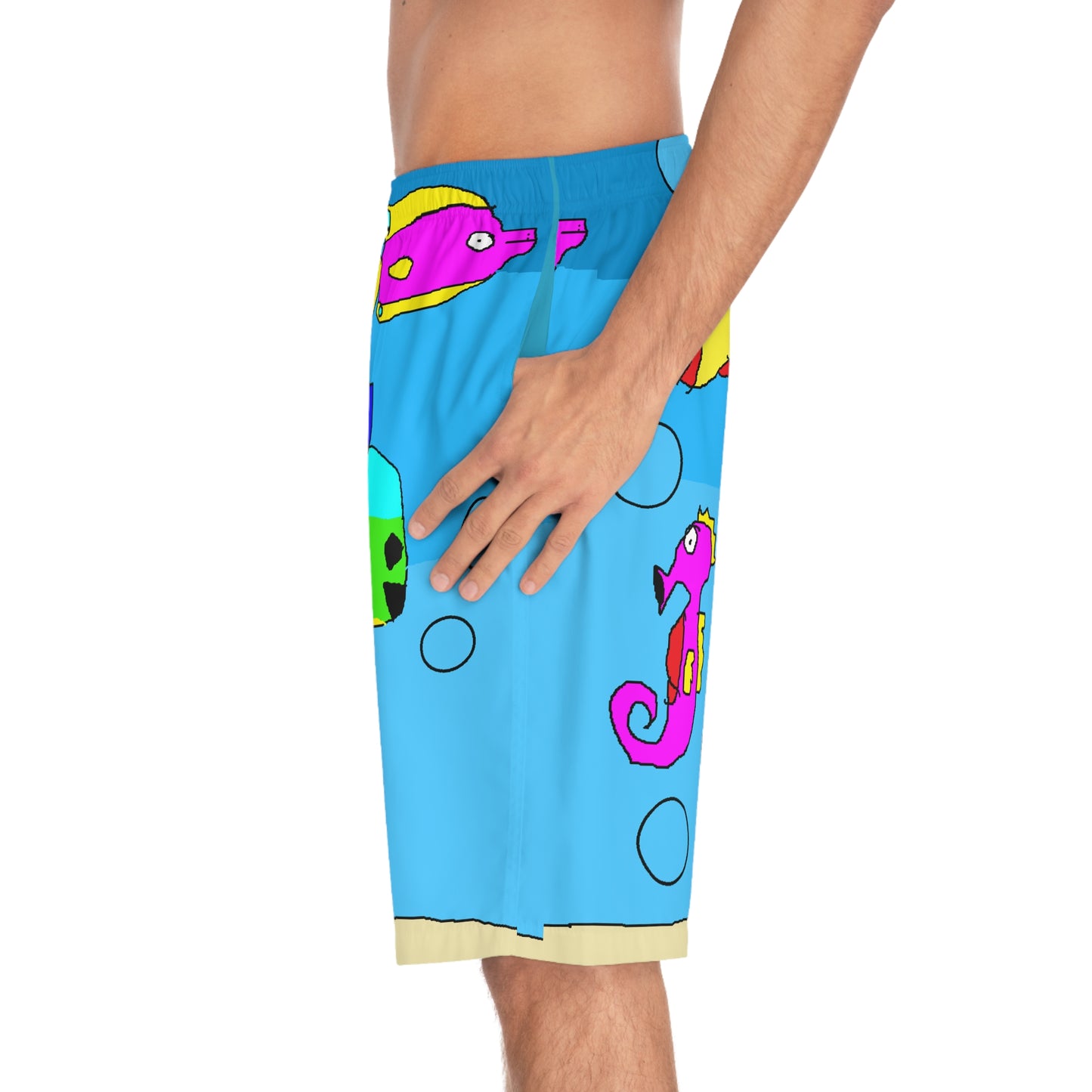 SK1 Let’s go Swimming - Men's Board Shorts (AOP)