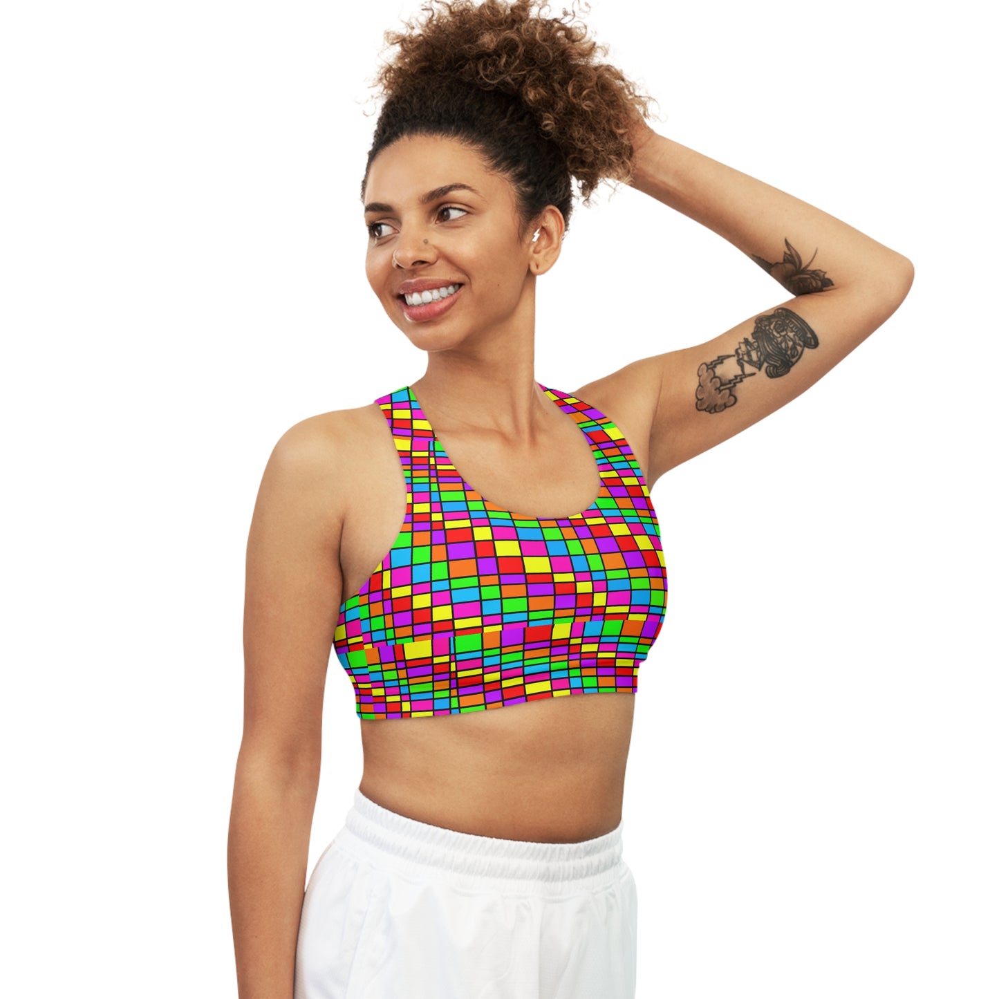 Disco Popper Seamless Sports Bra (AOP)