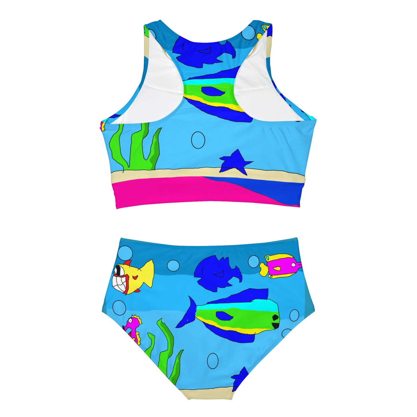 SK1 Let’s go Swimming Sporty Bikini Set (AOP) - SK1’s Universe