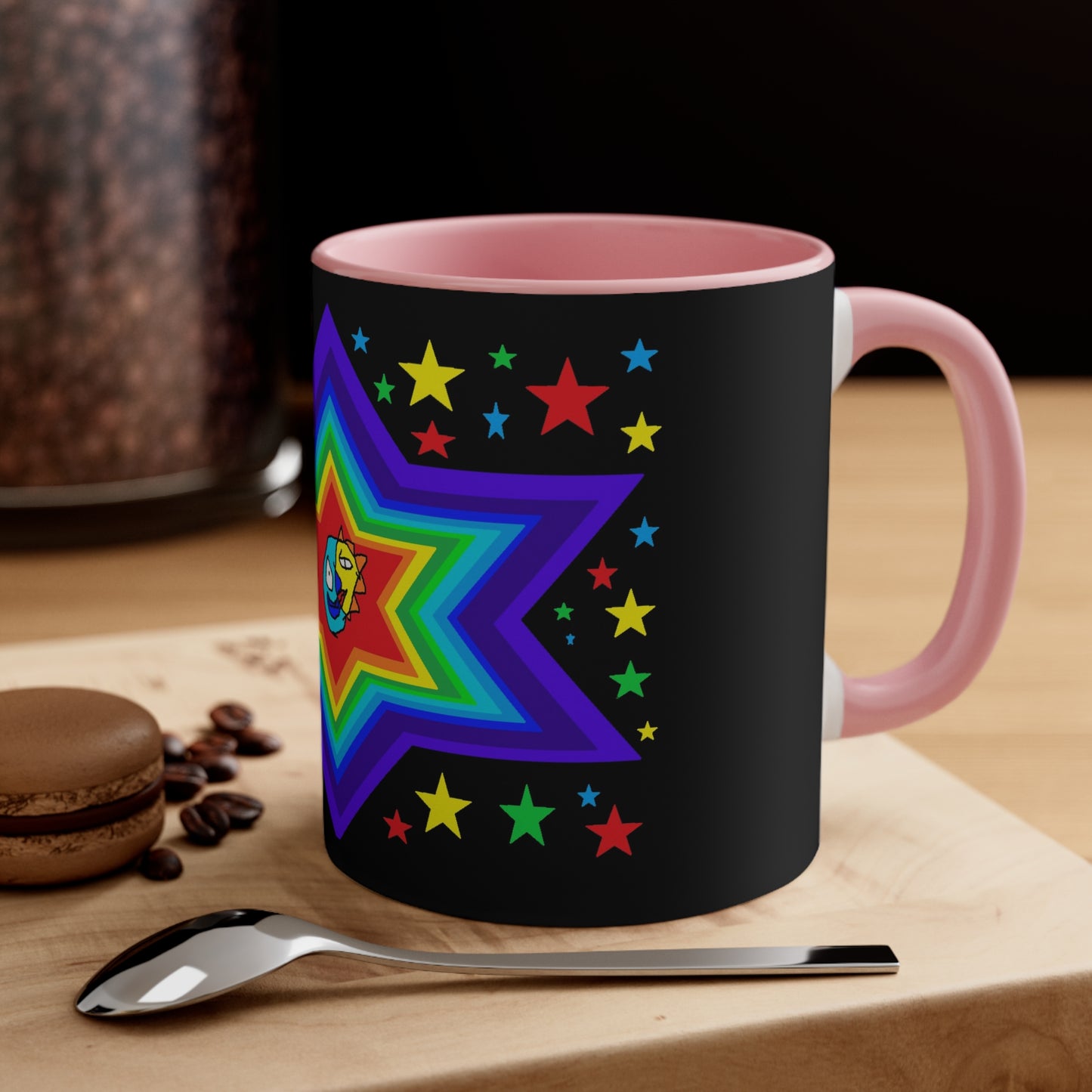 SK1 Stars Accent Coffee Mug, 11oz