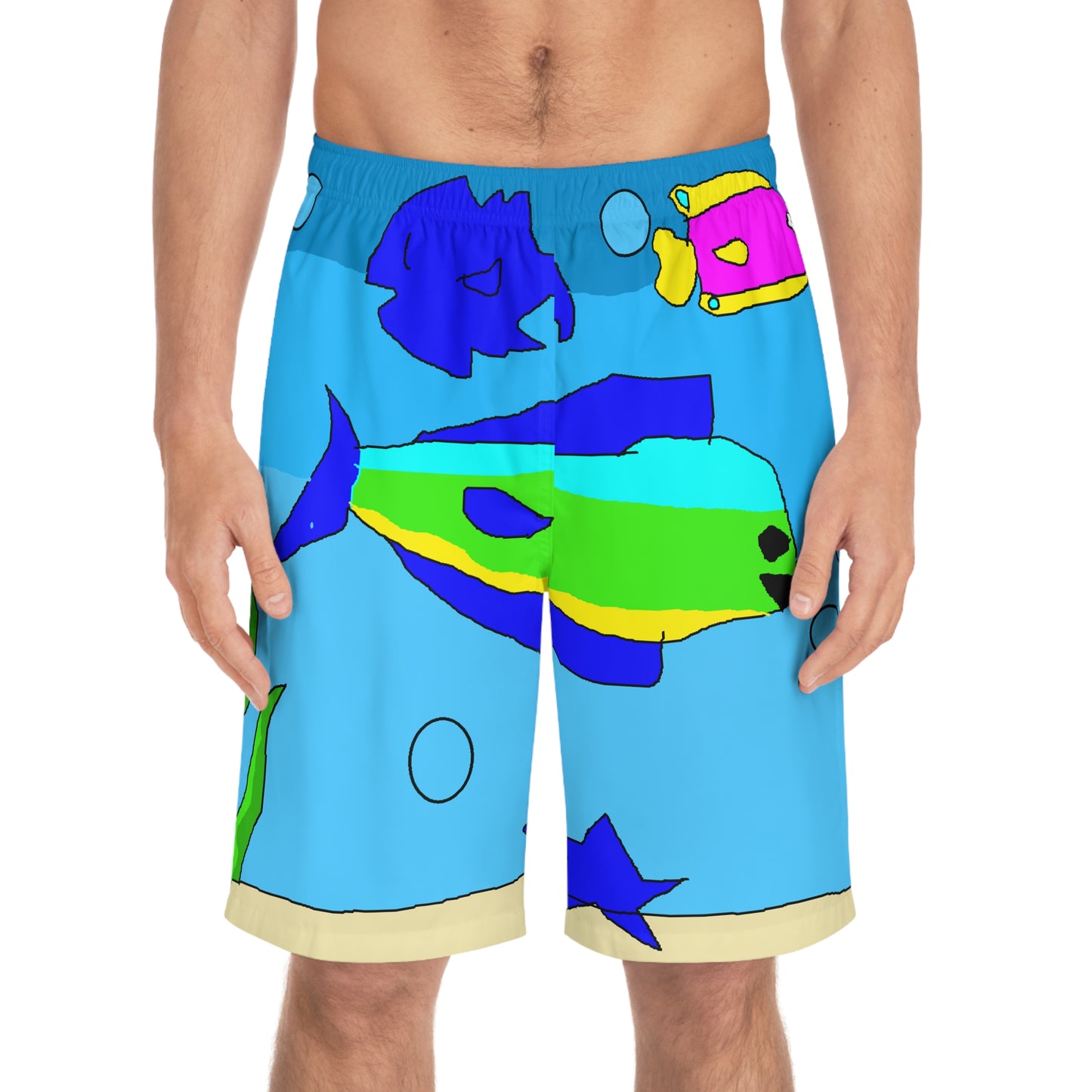 SK1 Let’s go Swimming - Men's Board Shorts (AOP)