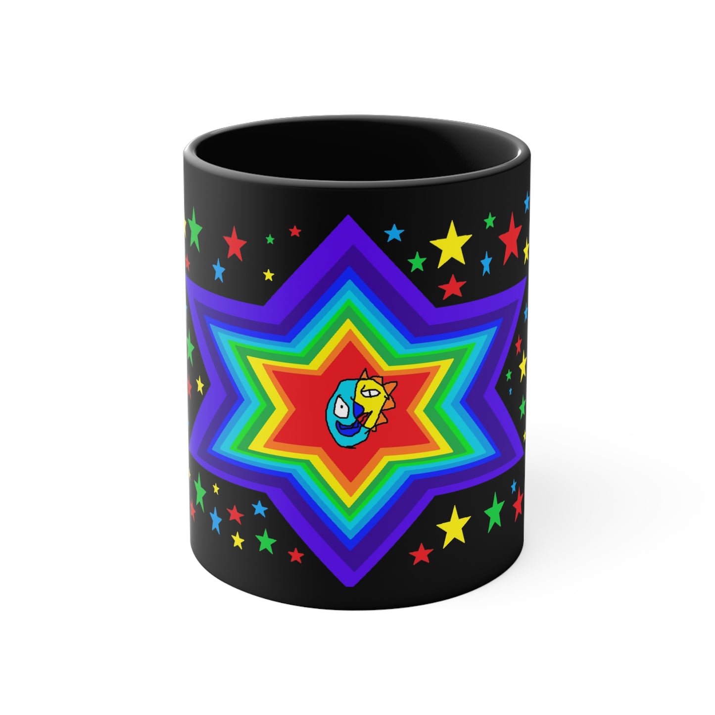 SK1 Stars Accent Coffee Mug, 11oz