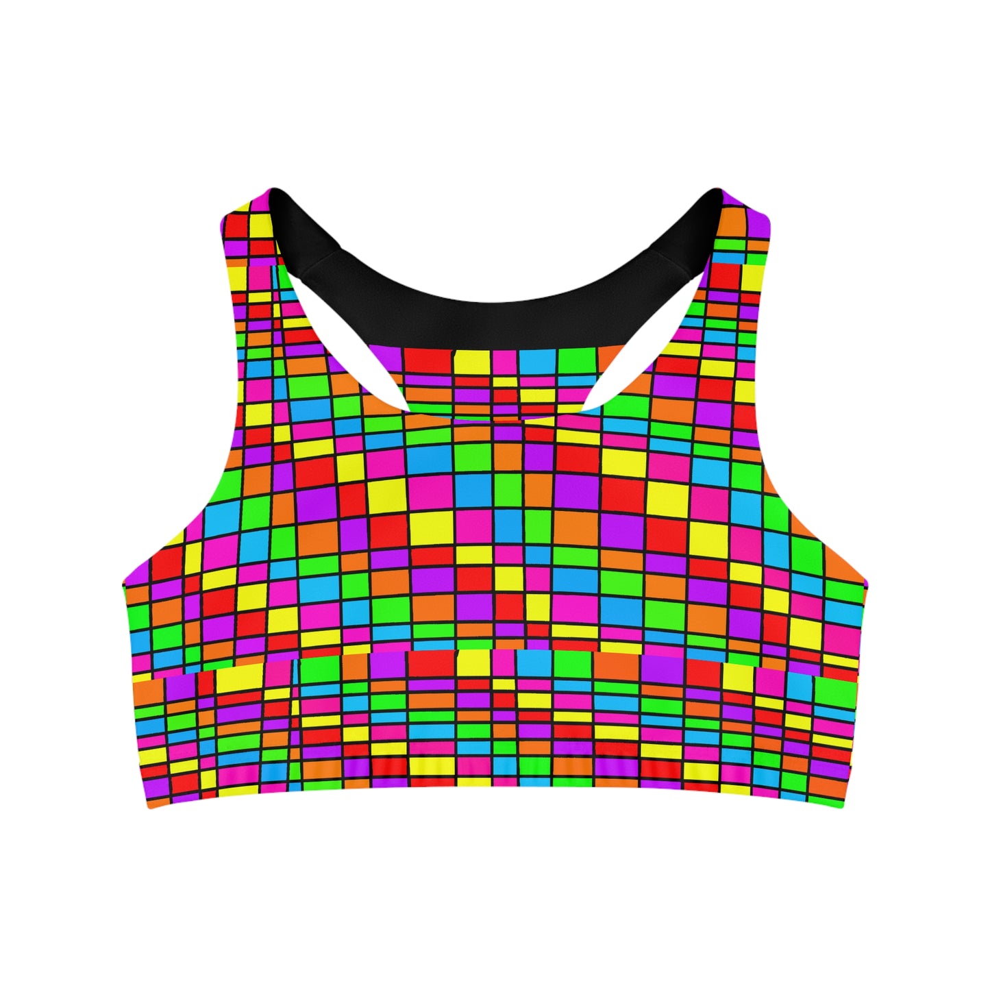 Disco Popper Seamless Sports Bra (AOP)