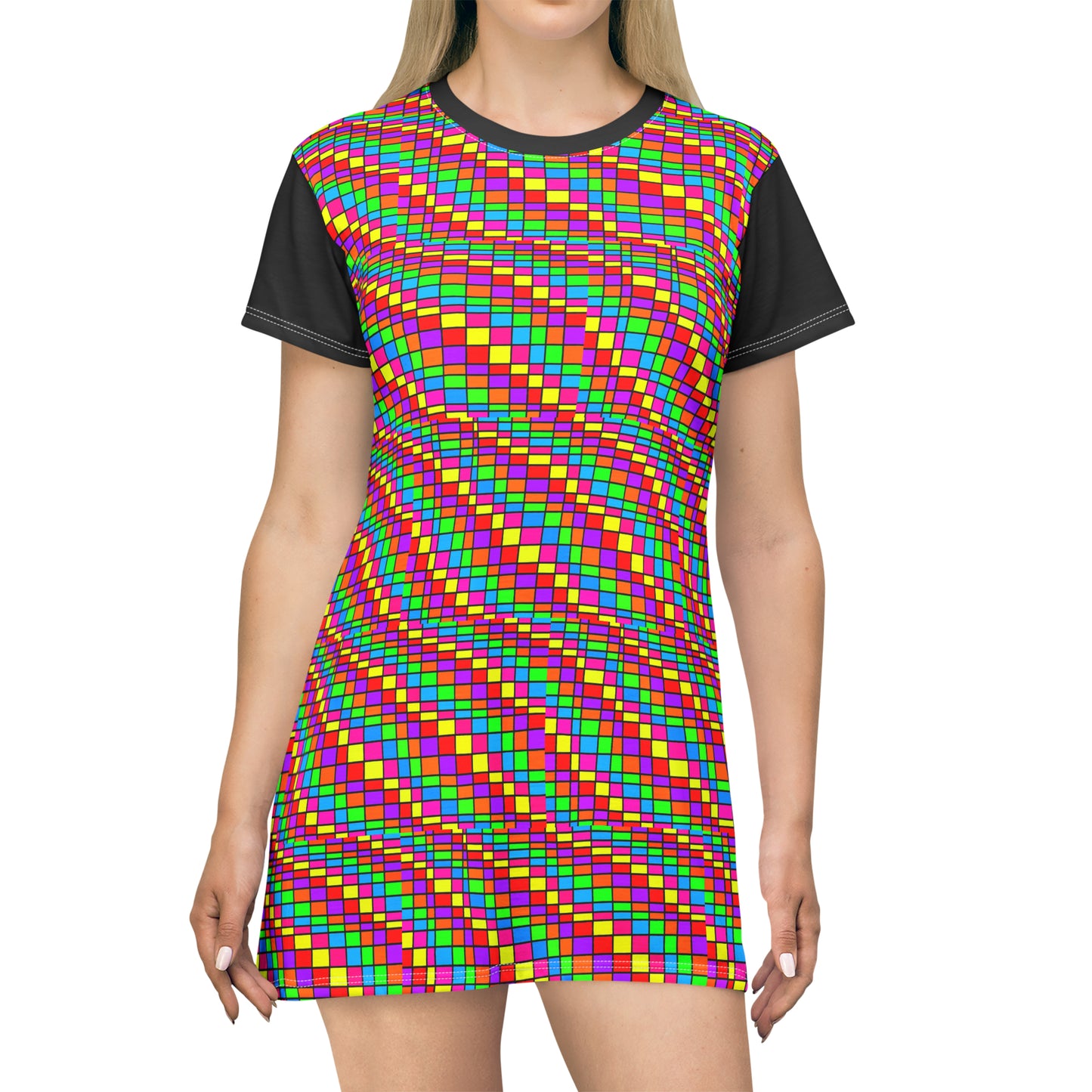 Disco Popper All Over Print T-Shirt Dress
