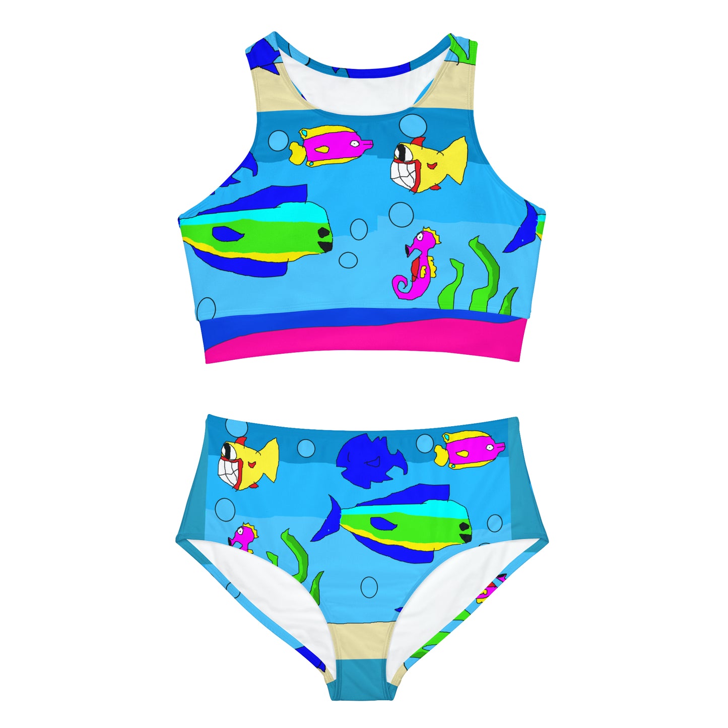 SK1 Let’s go Swimming Sporty Bikini Set (AOP) - SK1’s Universe