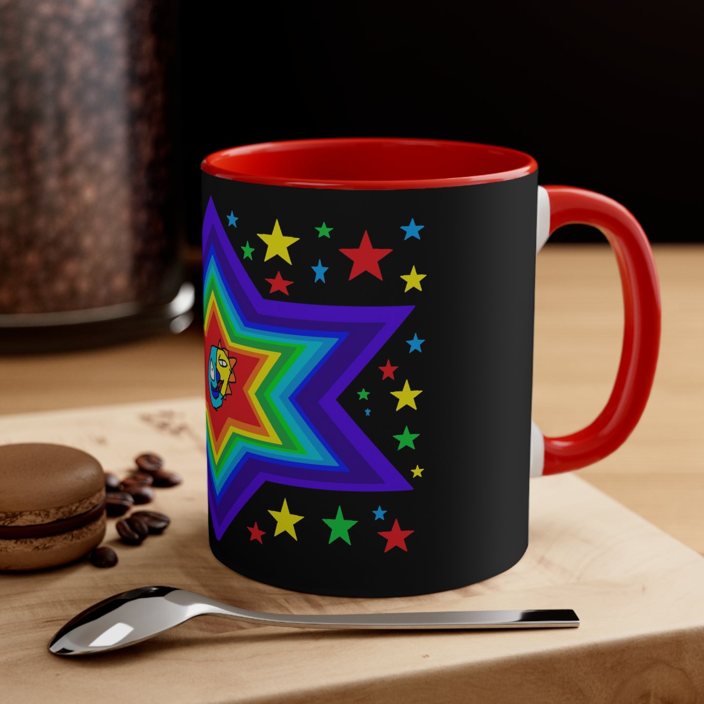 SK1 Stars Accent Coffee Mug, 11oz