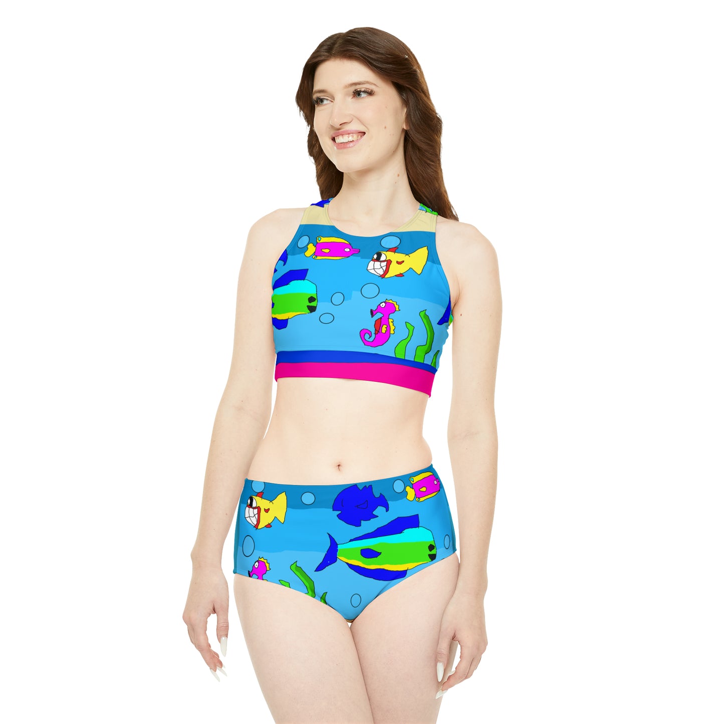 SK1 Let’s go Swimming Sporty Bikini Set (AOP) - SK1’s Universe