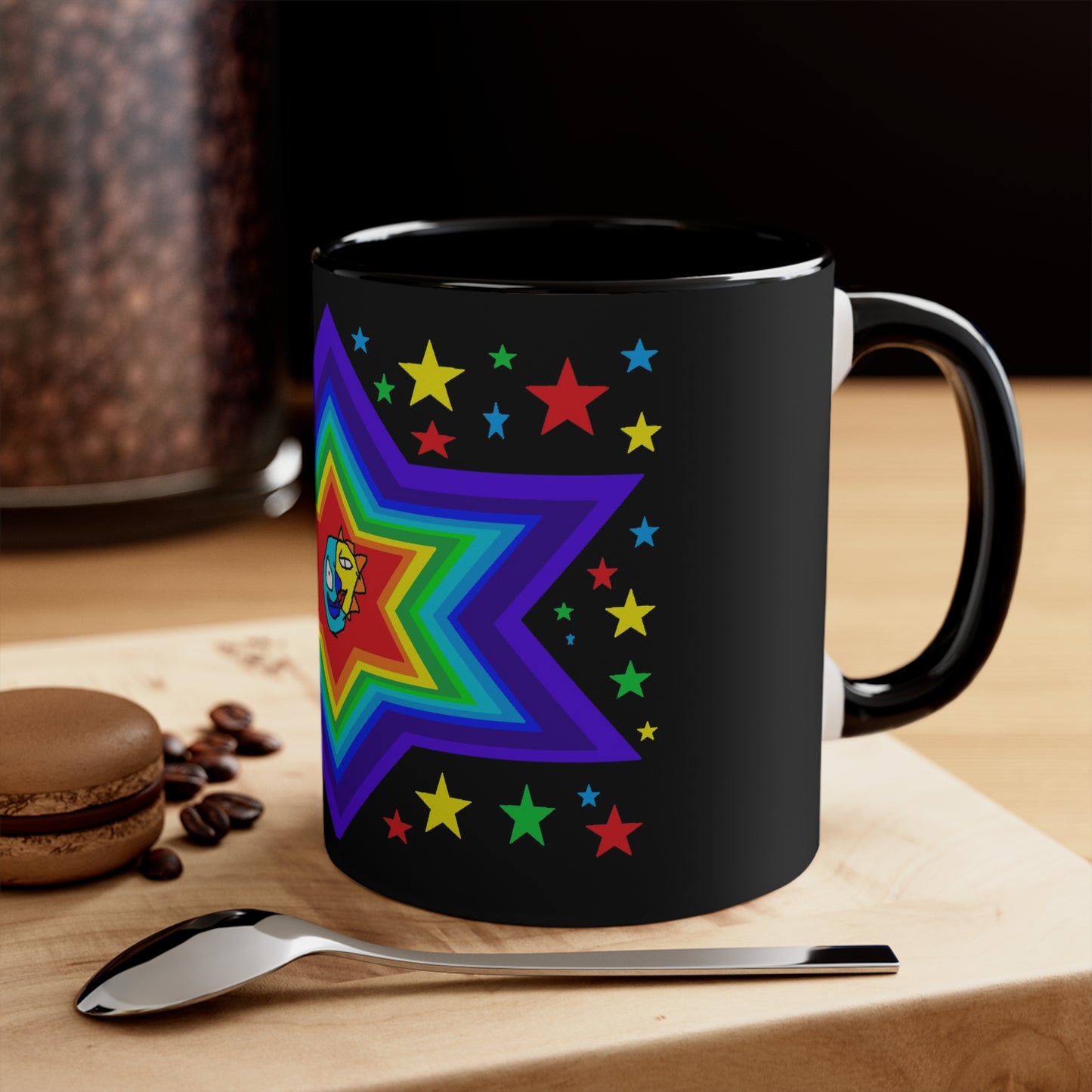 SK1 Stars Accent Coffee Mug, 11oz